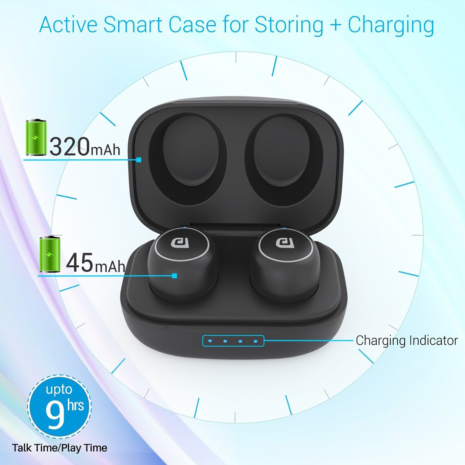 Portronics harmonics twins mini hd true wireless stereo tws online bluetooth 5.0 wireless earphones